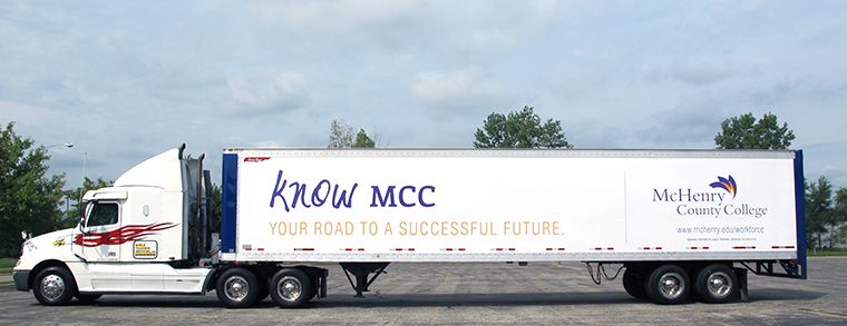 photo of CDL Semi Tractor Trailer with MCC logo
