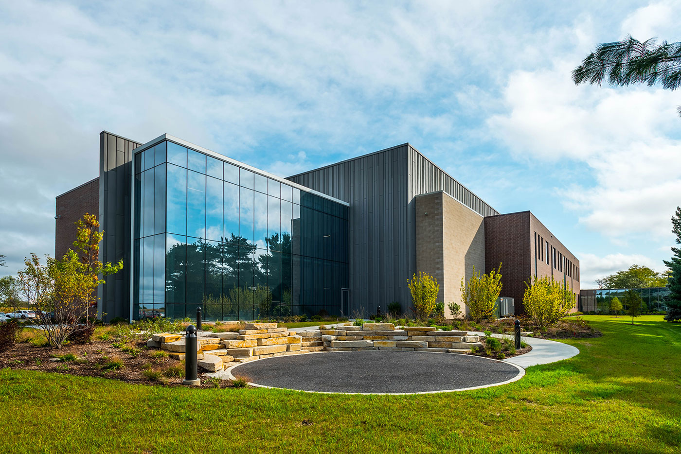 outdoor classroom space is shown outside the Liebman Science Center