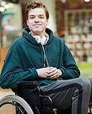 student in a wheelchair