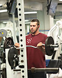 student in fitness center