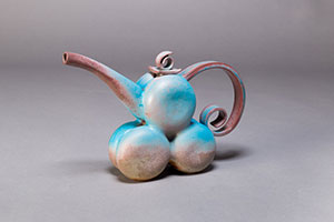 Josie Rochell ,Tempest in a Teapot, Stoneware, 8" X 12.5"