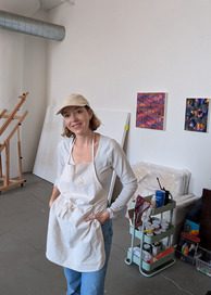 The artist, April Behnke, in her studio