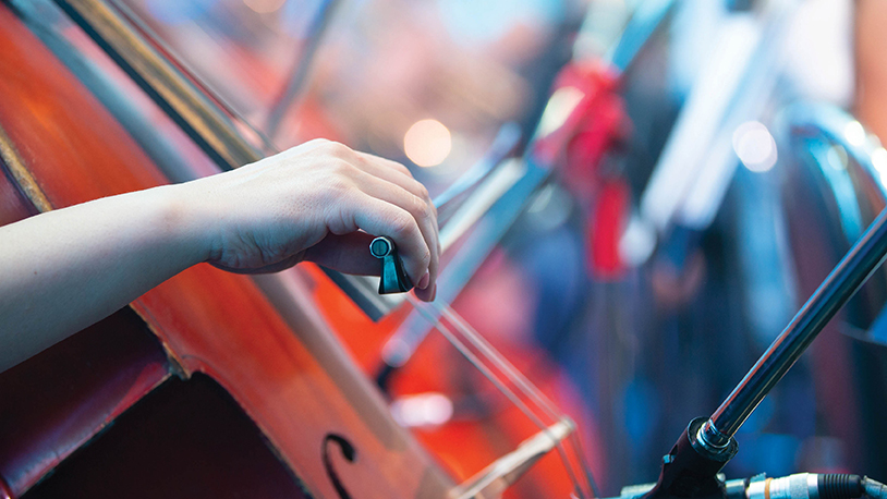 A violinist playing