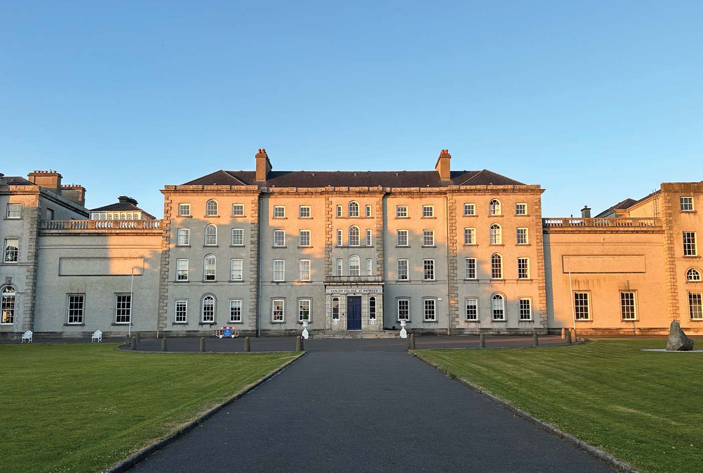 Carlow College in Ireland on a sunny day