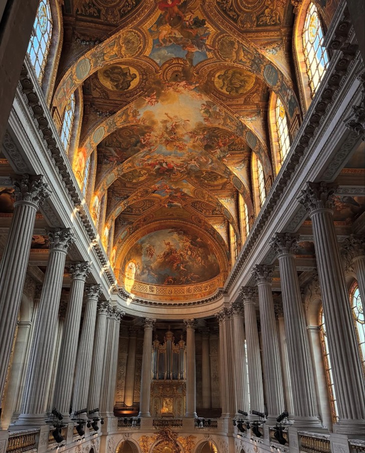 The ceiling of a museum in Paris, France.